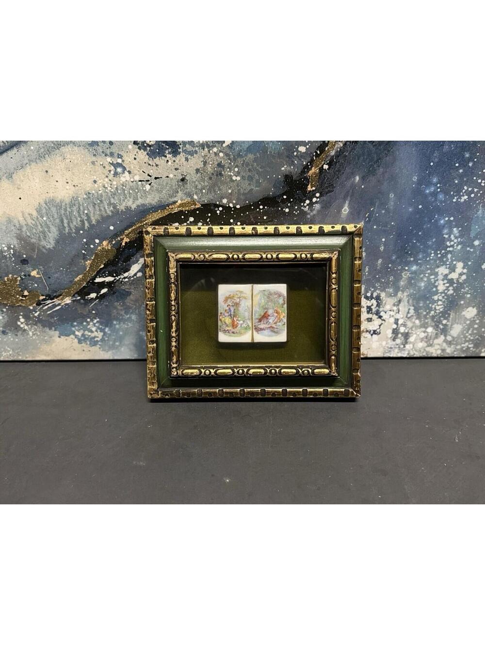 Vintage Wall Art Gold Framed Victorian Scene Book